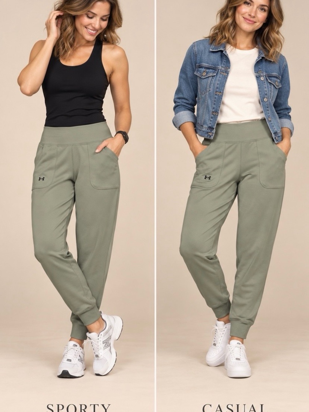 Under Armour Women’s Motion Joggers Sage Green Size Large NWT